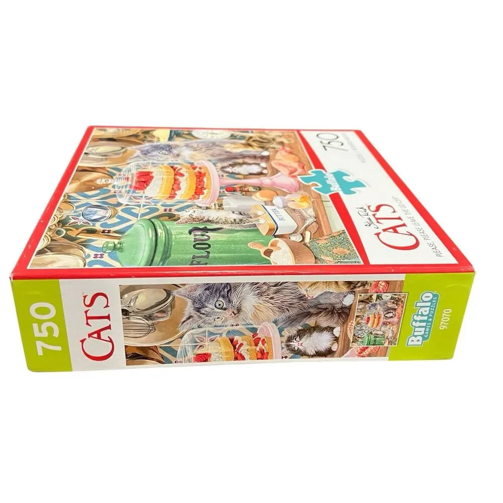 Retro Cat Puzzle Please Leave the Lid Off 750 Pc Steve Read Kitchen Bakery Cake